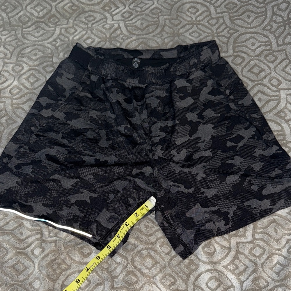 Lululemon Lined Black Camo Shorts